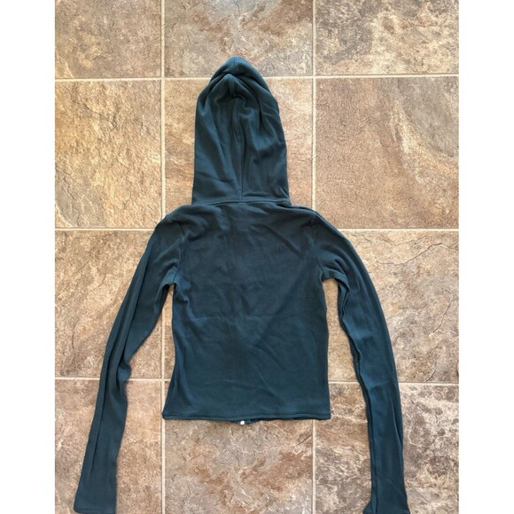 Skims Cotton Rib Zip Up Hoodie Spruce Size XS - Picture 8 of 12